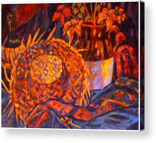 Straw Hat Acrylic Print featuring the painting The Straw Hat by Kendall Kessler