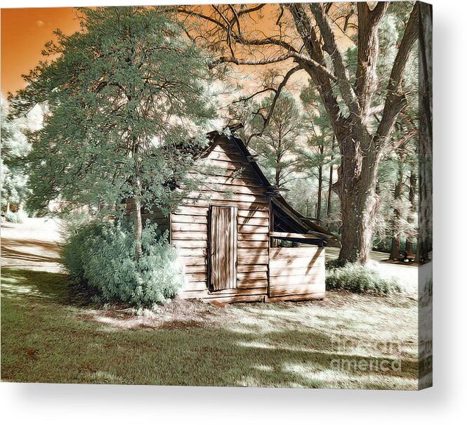 Infrared Acrylic Print featuring the photograph The Tool Shed by Stephanie Petter Garrett
