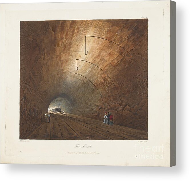 Rail Transportation Acrylic Print featuring the drawing The Tunnel From Coloured Views by Heritage Images