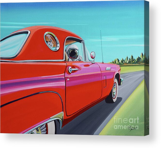 Car Acrylic Print featuring the painting Thunderbird by Cindy Thornton