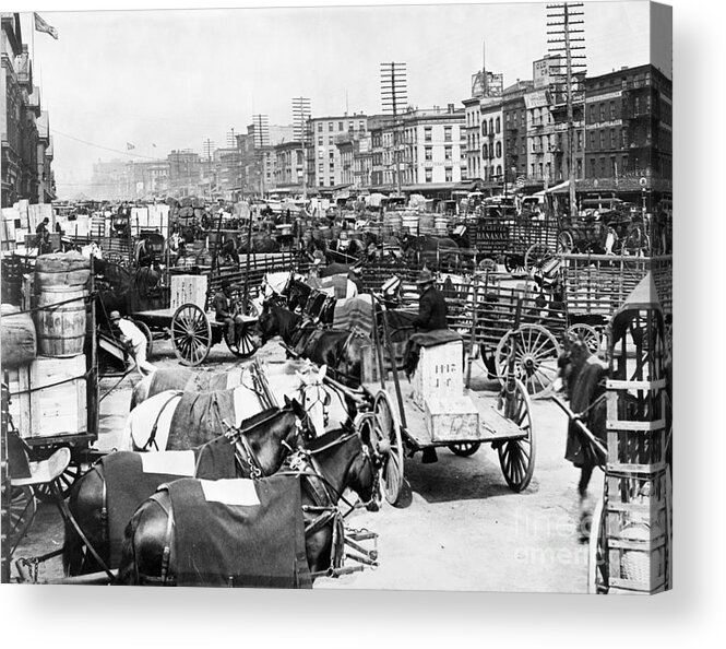 Problems Acrylic Print featuring the photograph Traffic Jam On Lower Broadway Ca 1895 by Bettmann