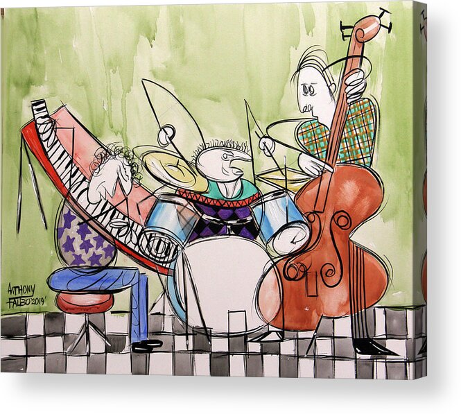 Music Acrylic Print featuring the painting Trio by Anthony Falbo
