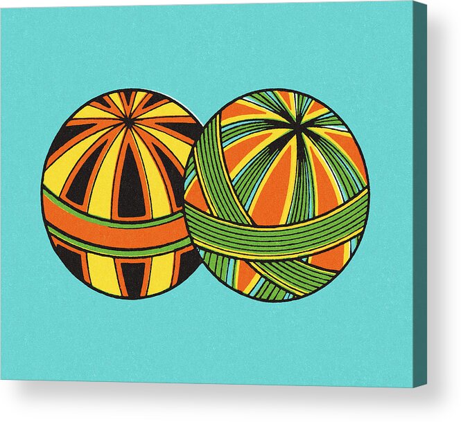 Ball Acrylic Print featuring the drawing Two Balls by CSA Images