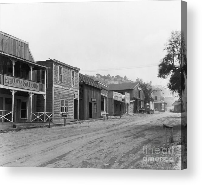 Built Structure Acrylic Print featuring the photograph Universal Studios Western Movie Set by Bettmann