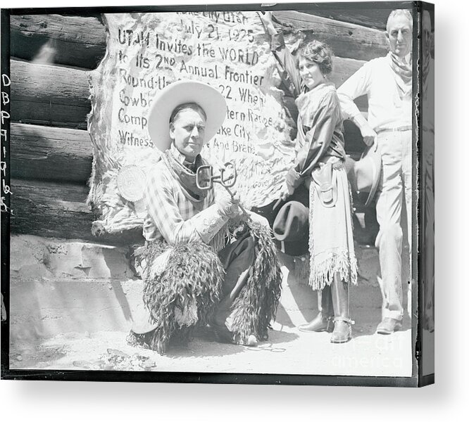 People Acrylic Print featuring the photograph Utah Governor With Branding Iron by Bettmann