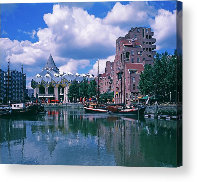Netherlands Acrylic Print featuring the photograph View Of A Harbor by Murat Taner