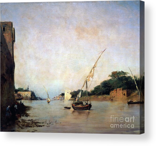 19th Century Style Acrylic Print featuring the drawing View Of The Nile, 19th Century. Artist by Print Collector