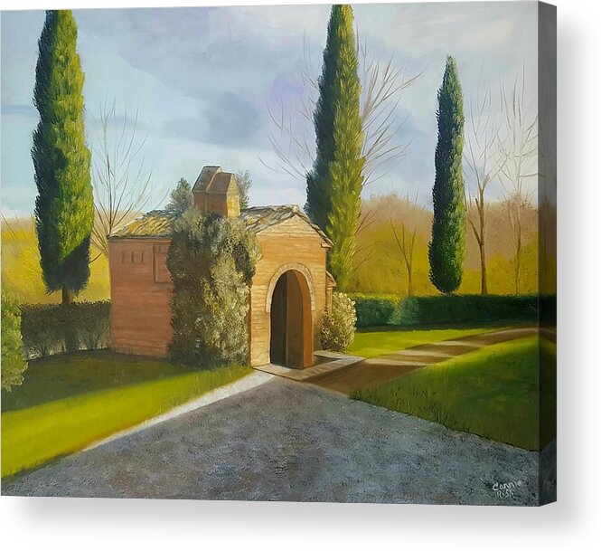 Italian Villa Shed Acrylic Print featuring the painting Villa Shed by Connie Rish