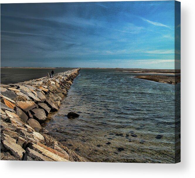 Jetty Acrylic Print featuring the photograph Walking The Jetty by Cathy Kovarik