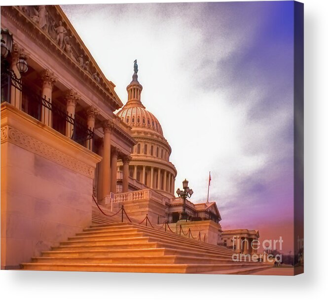 Washington Acrylic Print featuring the photograph Washington DC Captial Building by Tom Jelen