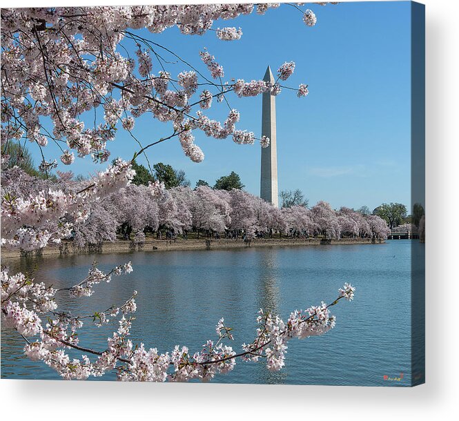 Scenic Acrylic Print featuring the photograph Washington Monument from the Tidal Basin DS0063 by Gerry Gantt