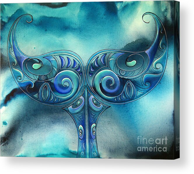  Acrylic Print featuring the painting Whale Tail by Reina Cottier