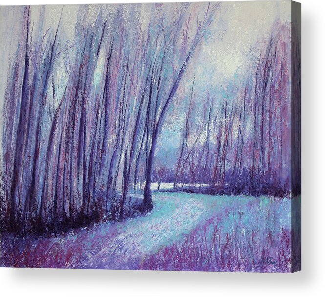 Impressionism Acrylic Print featuring the painting Whispering Woods by Lisa Crisman