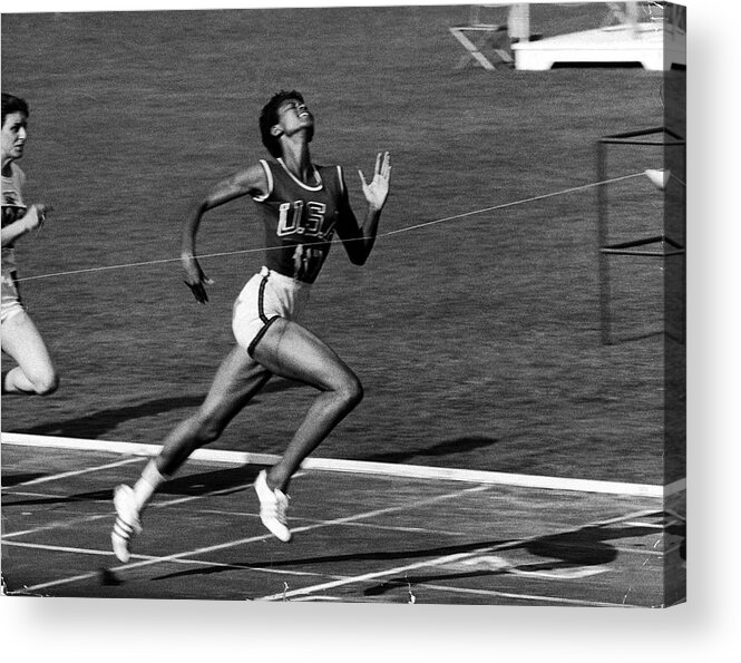 Wilma Rudolph Acrylic Print featuring the photograph Wilma Rudolph Wins Olympic Gold by Mark Kauffman