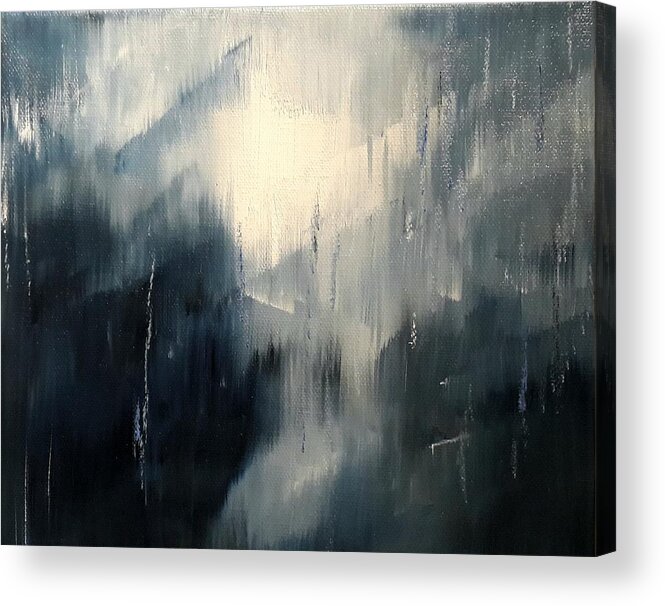 Painting Acrylic Print featuring the painting Winter Midnight Moment by Johanna Hurmerinta