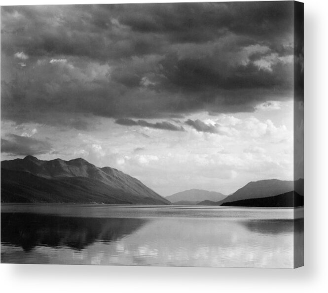 Ansel Adams Acrylic Print featuring the photograph Evening, McDonald Lake, Glacier National Park, Montana - National Parks and Monuments, 1941 #1 by Ansel Adams