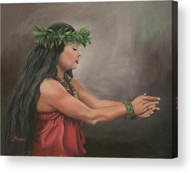 Hawaiian Acrylic Print featuring the painting Mele #1 by Megan Collins