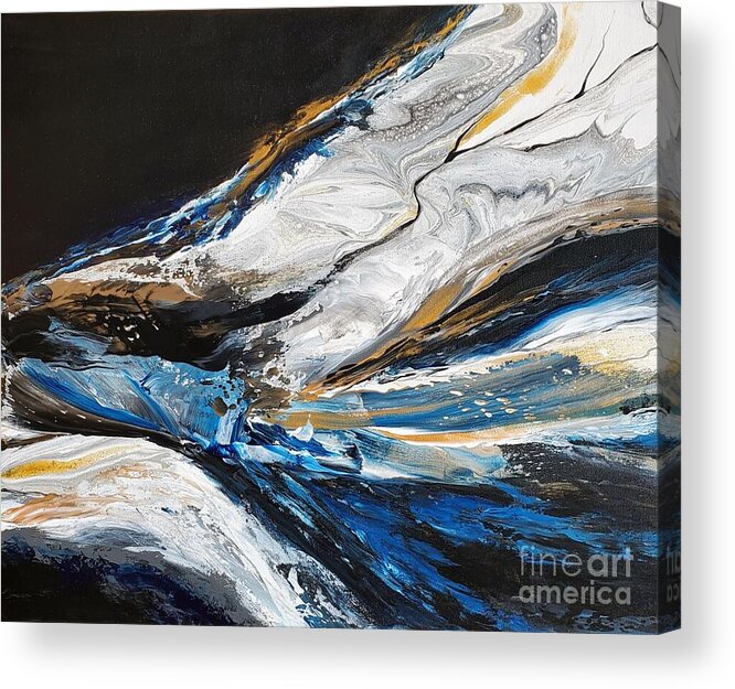 Abstract Acrylic Print featuring the painting Momentum by Deborah Ronglien