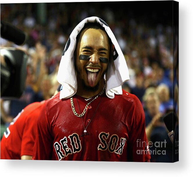 People Acrylic Print featuring the photograph Mookie Betts #1 by Omar Rawlings