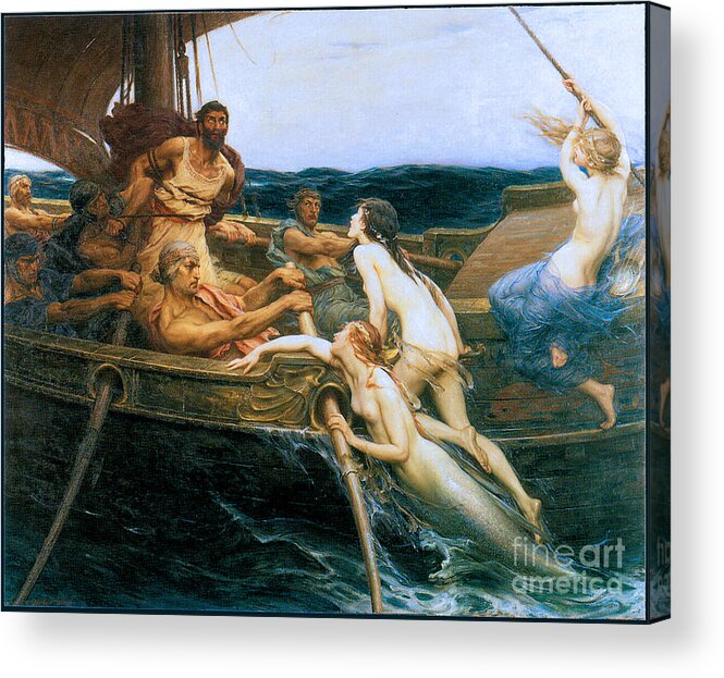 Ulysses Acrylic Print featuring the painting Ulysses and the Sirens 1909 #1 by Herbert James Draper