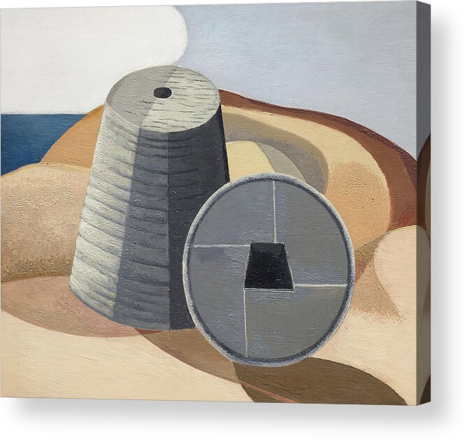 Paul Nash Acrylic Print featuring the painting Mineral Objects by Paul Nash by Mango Art