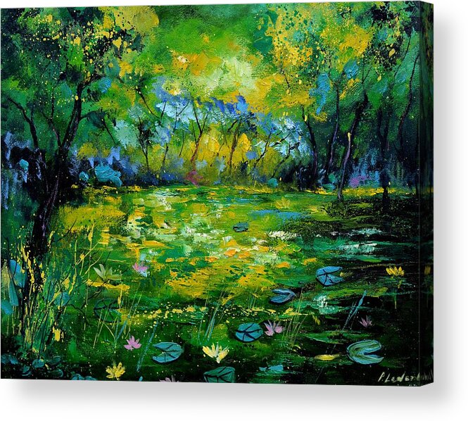 Landscape Acrylic Print featuring the painting Nympheas #2 by Pol Ledent