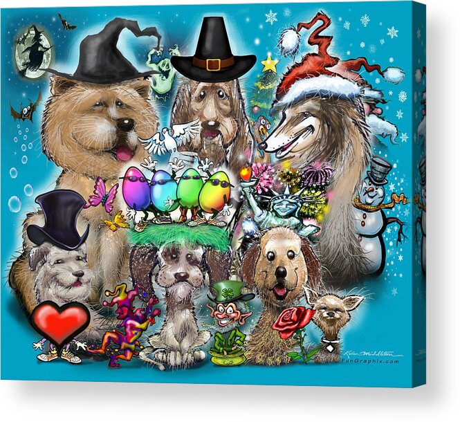 Happy Holidays Acrylic Print featuring the digital art Seasons Greetings #2 by Kevin Middleton