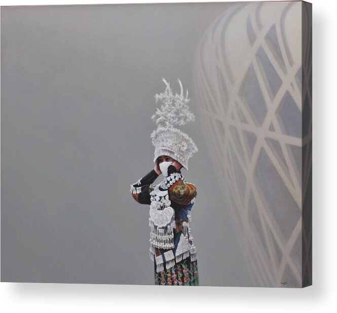 Realism Acrylic Print featuring the painting Shades Of High Gray #2 by Zusheng Yu