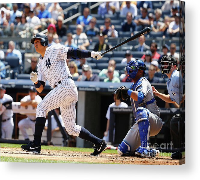 People Acrylic Print featuring the photograph Alex Rodriguez, Eric Hosmer, and Chris Young by Al Bello
