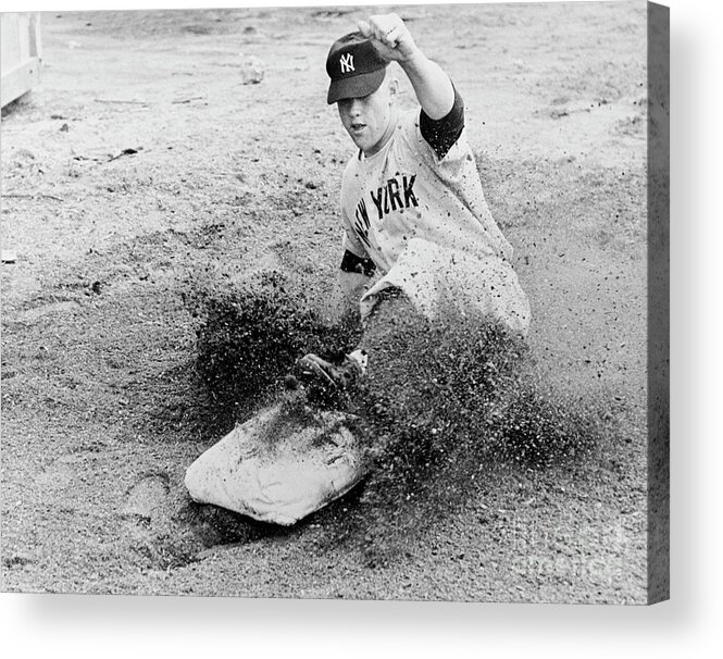 Dust Acrylic Print featuring the photograph Mickey Mantle #3 by National Baseball Hall Of Fame Library