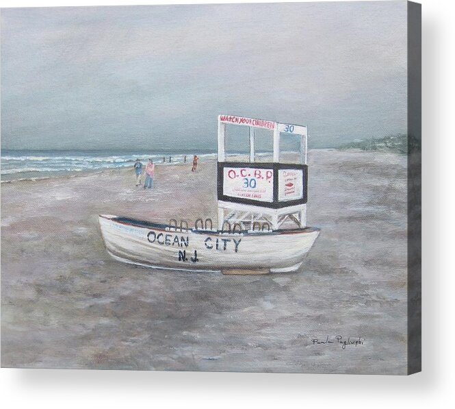 Painting Acrylic Print featuring the painting 30th Street Ocean City by Paula Pagliughi