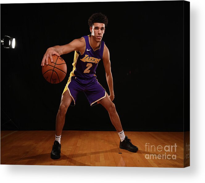 Nba Pro Basketball Acrylic Print featuring the photograph Lonzo Ball by Brian Babineau