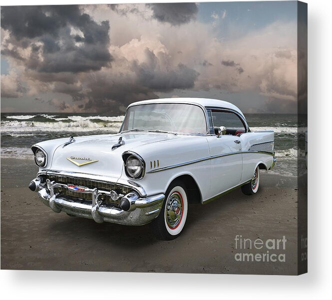 1957 Acrylic Print featuring the photograph 57 Bel Air Beach Beauty by Ron Long