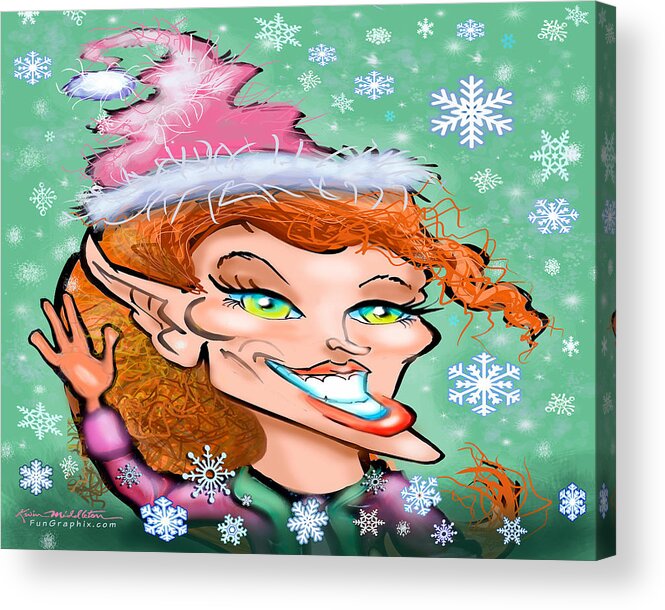 Christmas Acrylic Print featuring the digital art Christmas Elf by Kevin Middleton