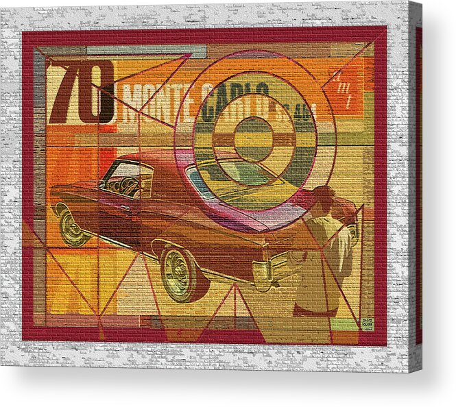 70 Chevy Acrylic Print featuring the digital art 70 Chevy / AMT Monte Carlo by David Squibb