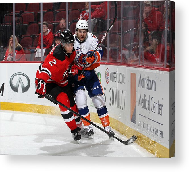 People Acrylic Print featuring the photograph Bridgeport Sound Tigers v Albany Devils #8 by Christopher Pasatieri