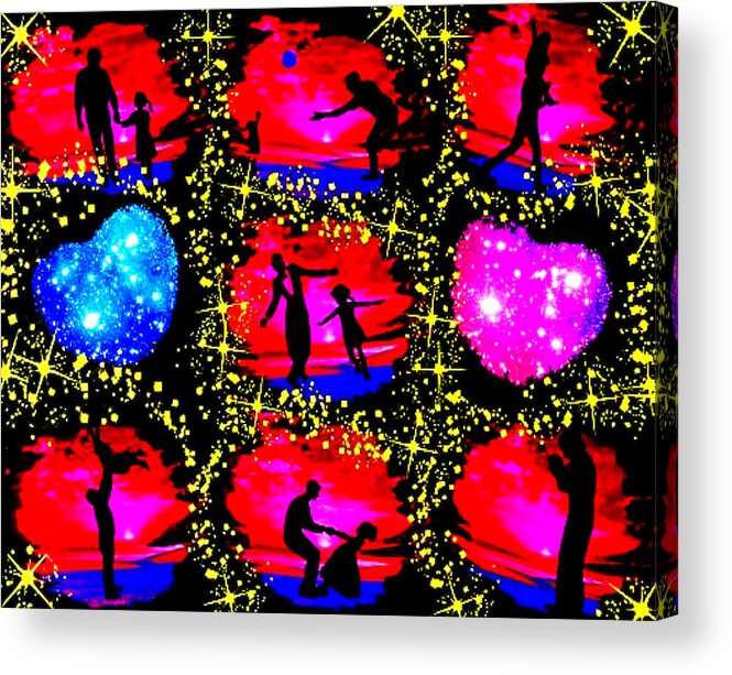 A Fathers Love Poem Acrylic Print featuring the digital art A Fathers Love As Seen On TV Collage by Stephen Battel