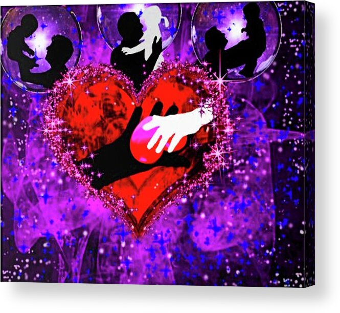 A Fathers Love Poem Acrylic Print featuring the digital art A Fathers Love Shared by Stephen Battel