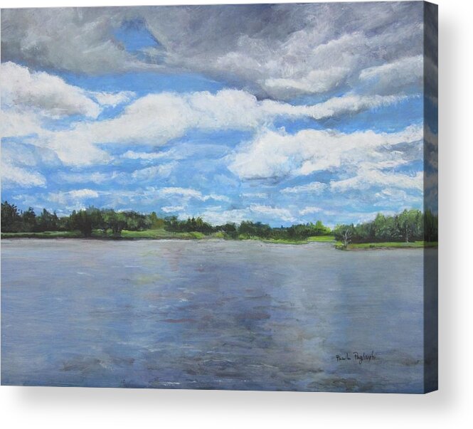 Painting Acrylic Print featuring the painting A View on the Maurice River by Paula Pagliughi