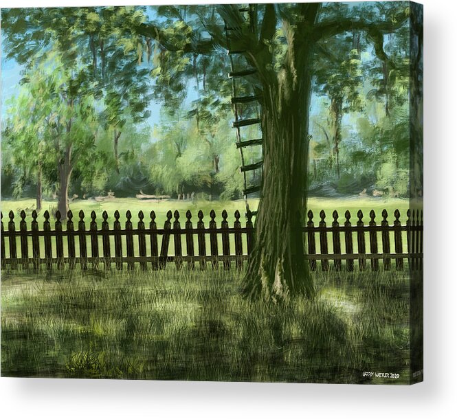 Aaron Acrylic Print featuring the digital art Aarons Ladder by Larry Whitler
