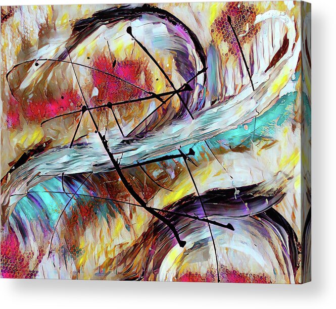Abstract Acrylic Print featuring the painting Abstract Art - Fly of the Phoenix by Patricia Piotrak