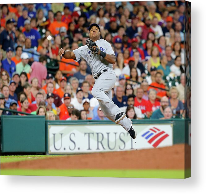 Adrian Beltre Acrylic Print featuring the photograph Adrian Beltre and Carlos Correa by Bob Levey