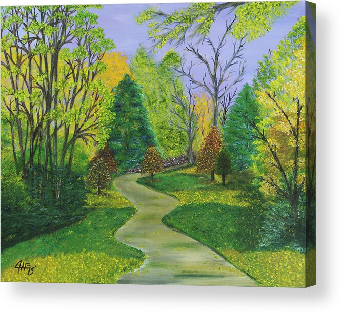 Acrylic Painting Acrylic Print featuring the painting Along The Shunga Trail Too by The GYPSY and Mad Hatter