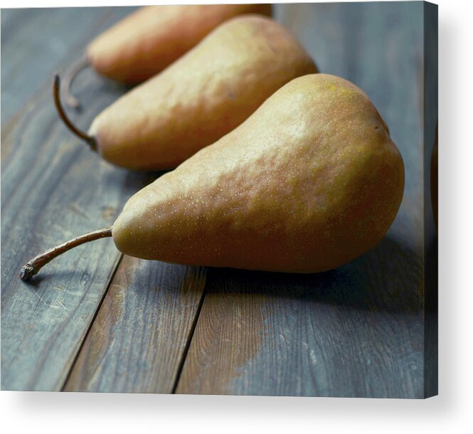 Pears Acrylic Print featuring the photograph Amber Pears by Lupen Grainne