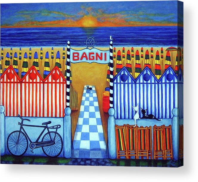 Italy Acrylic Print featuring the painting An Italian Summer's End by Lisa Lorenz