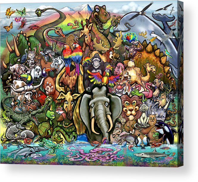 Animal Acrylic Print featuring the digital art Animals of Planet Earth by Kevin Middleton