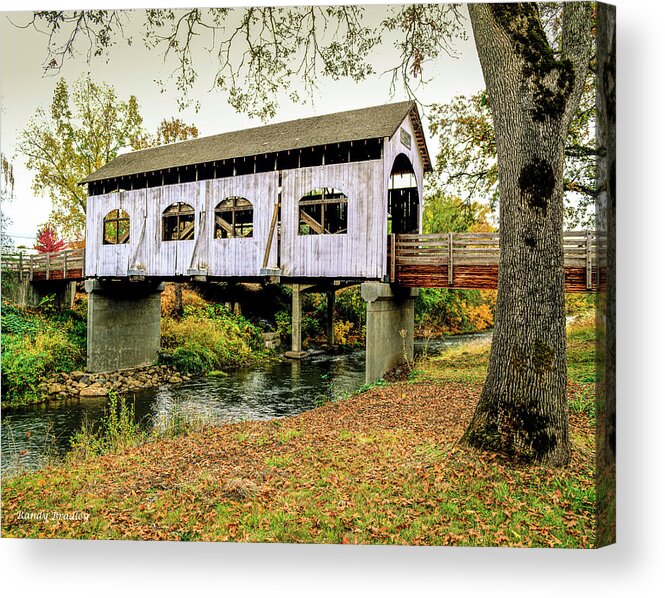 Covered Bridge Acrylic Print featuring the photograph Antelope Creek Bridge by Randy Bradley