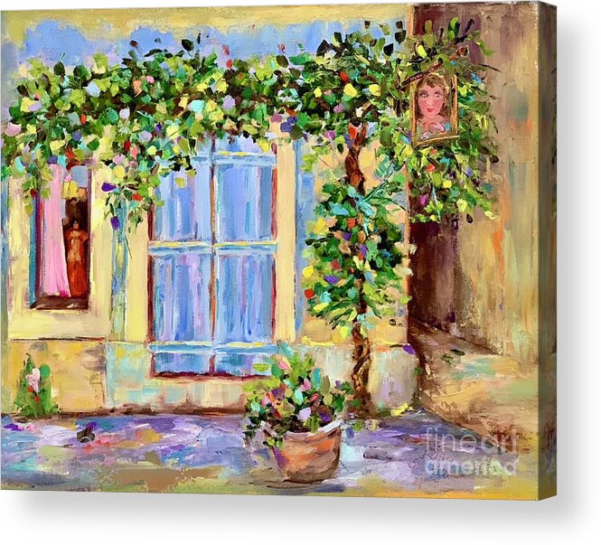 French Town Acrylic Print featuring the painting Around the Corner by Patsy Walton