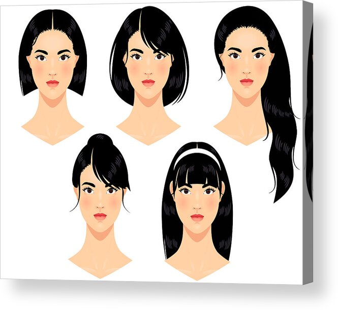 Skin Acrylic Print featuring the drawing Asian women by Askmenow