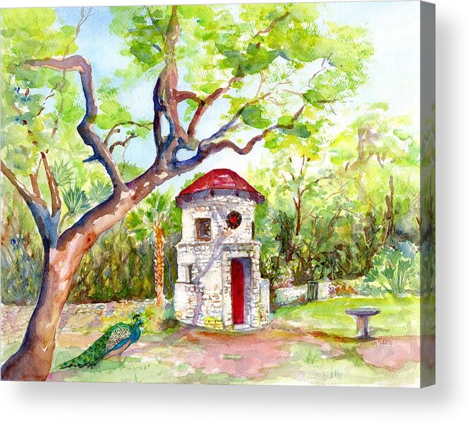 Austin Acrylic Print featuring the painting Austin Texas Mayfield Park by Carlin Blahnik CarlinArtWatercolor